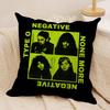 TType O Negative PPeter Steele Cushion Cover Silky Short Plush Invisible Zipper Dustproof Sofa Pillow Case for Home Decor