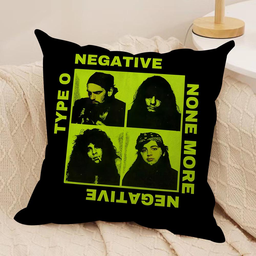 TType O Negative PPeter Steele Cushion Cover Silky Short Plush Invisible Zipper Dustproof Sofa Pillow Case for Home Decor