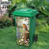 Trash Can Labels Stickers Self-Adhesive Waterproof Outdoor Garbage Bin Decoration Decals Simulation Animal Plant Themes Weather-Resistant