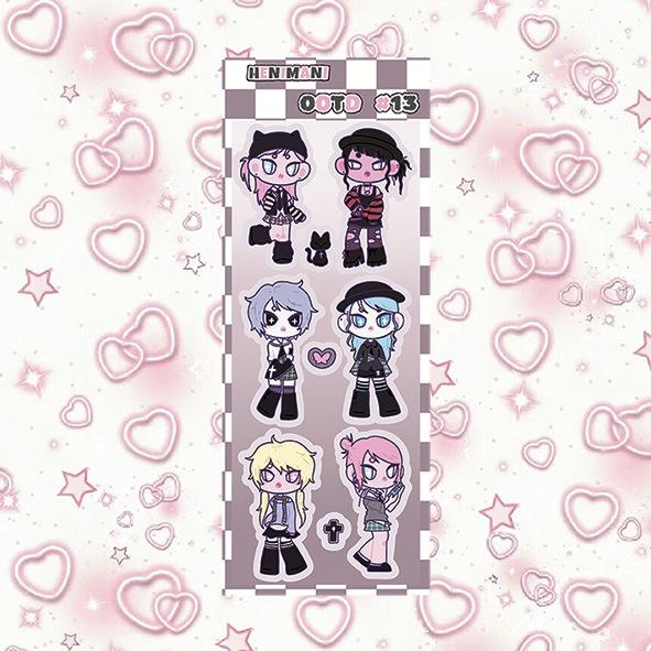 Korean Maximalist Bad Girl Character Stickers - Cute, Sweet, Cool DIY Decor for Journals (Guka Style). Matte
