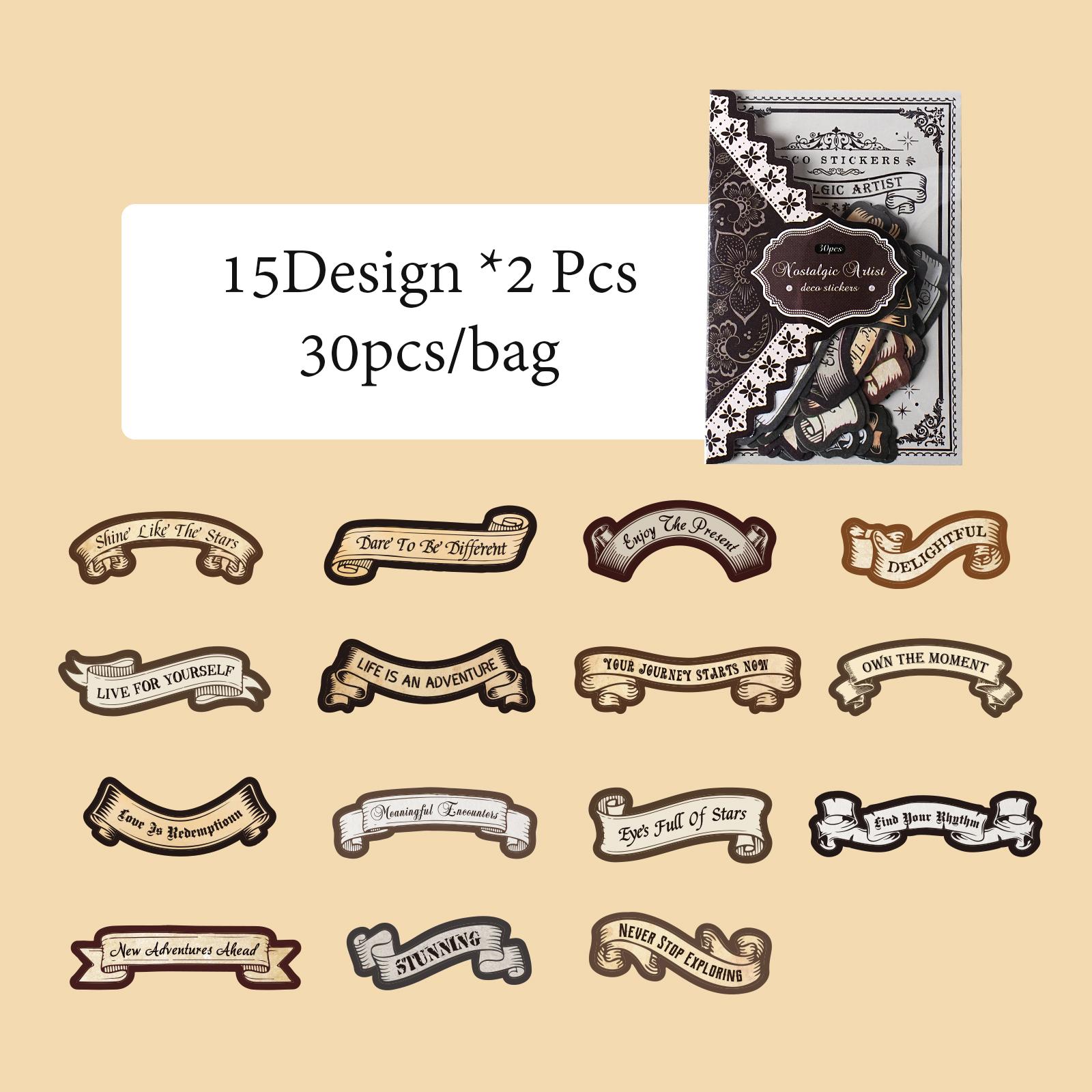 

Mr. Paper, 6 Styles Nostalgic Artist Series Sticker Pack, Stationery Decorative Stickers, Cute Phone Case Stickers