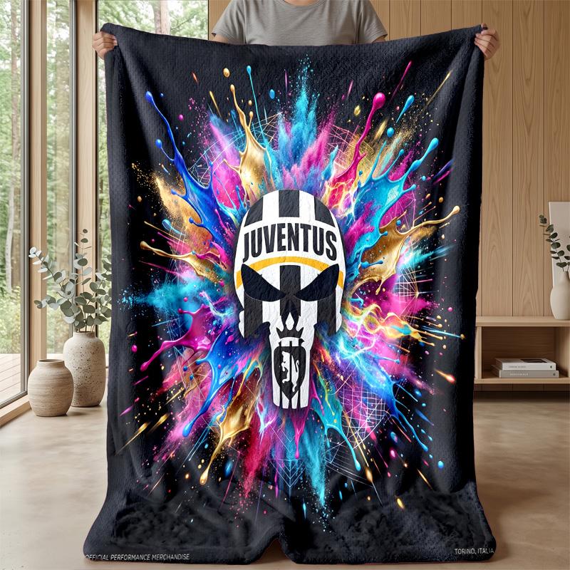 Coperta a tema Juventus FC Morbida coperta in flanella Coperta morbida tipo plaid Coperta accogliente per divano e letto per arredamento domestico