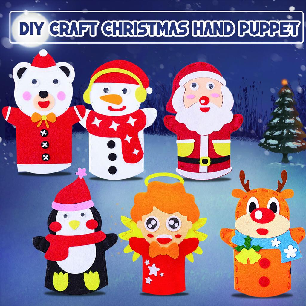 DIY Handwerk Nähen Filze Cartoon Santa Weihnachten Handpuppe Handschuh Spielzeug Kinder Geschenk