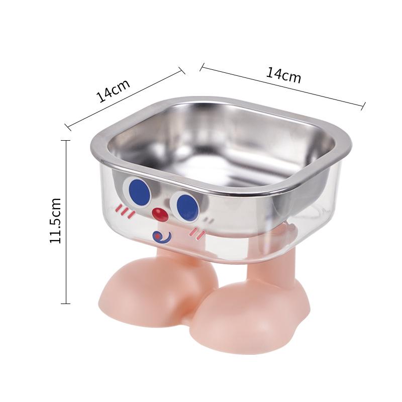 Cuenco Antivuelco de Acero Inoxidable para Mascotas - Antideslizante, Gran Capacidad, Protección del Cuello para Perros y Gatos