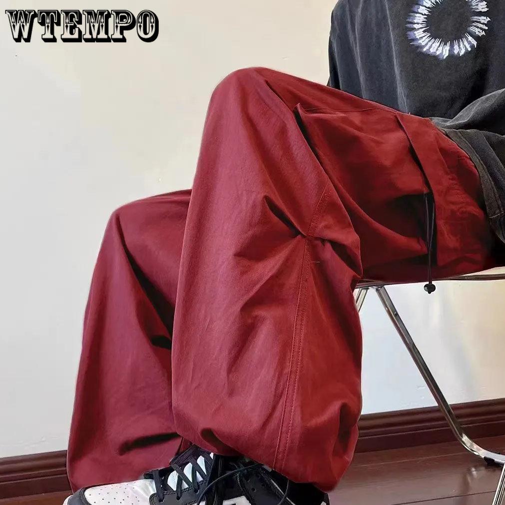 WTEMPO Large Size Cargo Pants Women's High Street Design Hip Hop Loose Leggings Casual Long Couple Wide Leg Pants Streetwear