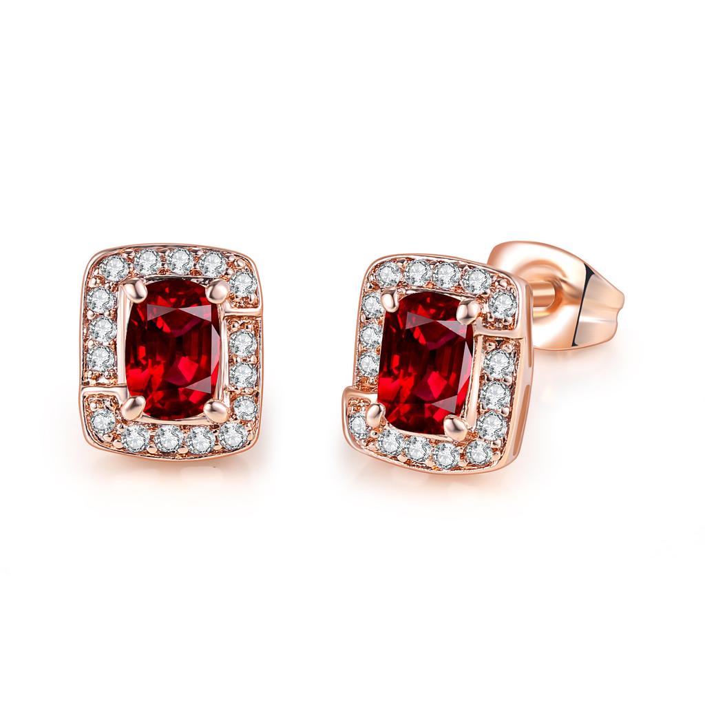 Bling Birthstone Crystal Stud Earrings for Women Multicolor Zircon Wedding Engagement Ear Accessories Fashion Earing Zircon