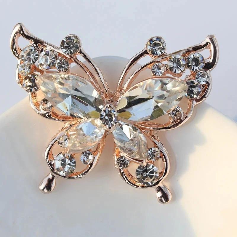 

Элегантные украшения Синего цвета Броши-бабочки для женщин Стразы Эмалированная брошь Винтажная булавка Сплав Корсаж Женские свадебные подарки White