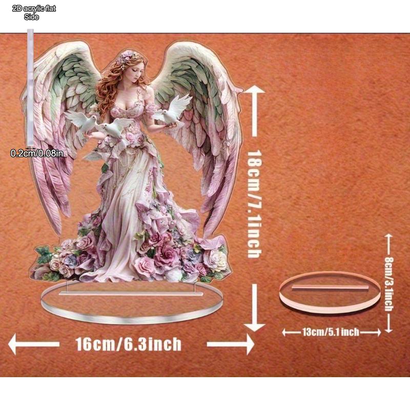 Böhmische Engelsstatue mit eleganten Flügeln, Acrylfigur, Dekoration für Zuhause, Büro, Café, Zimmer, Studio, Vitrine, Tisch.