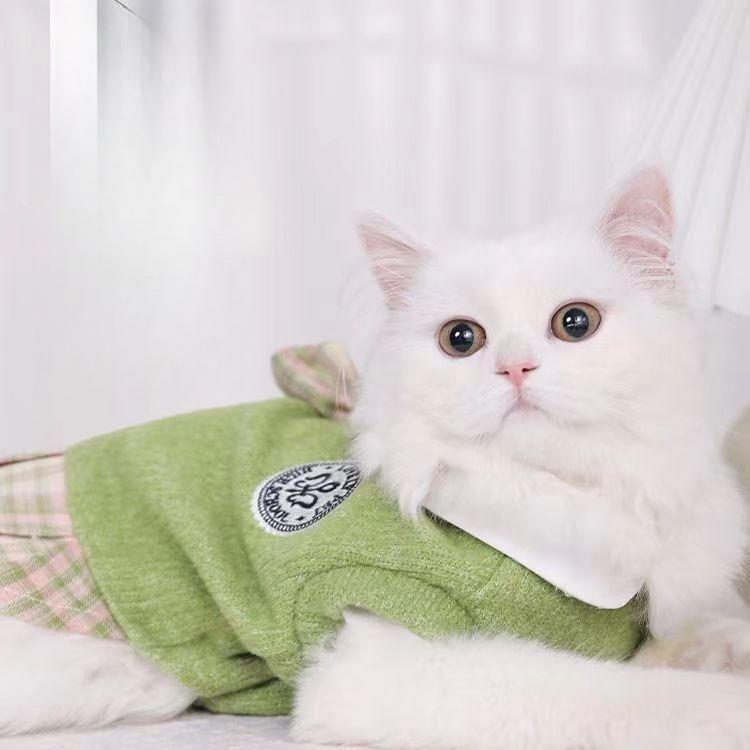 

Cat Clothes Prevent Hair Loss Baby Cat Autumn JkSkirt Doll Kitten Pet Cute Pet Skirt Sweater Waistcoat Autumn Cat Jk Dress S