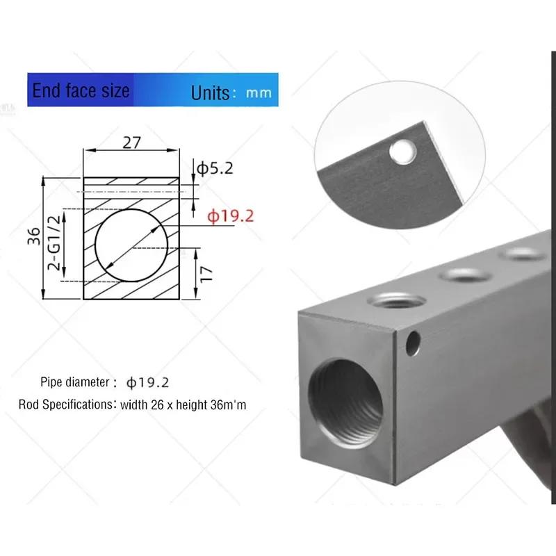 Luchtverdeler 1/2" 1/4" Pneumatische Snelkoppeling Slang Aluminium Blok Splitter 2 3 4 5 6 7 8 9 10 Weg