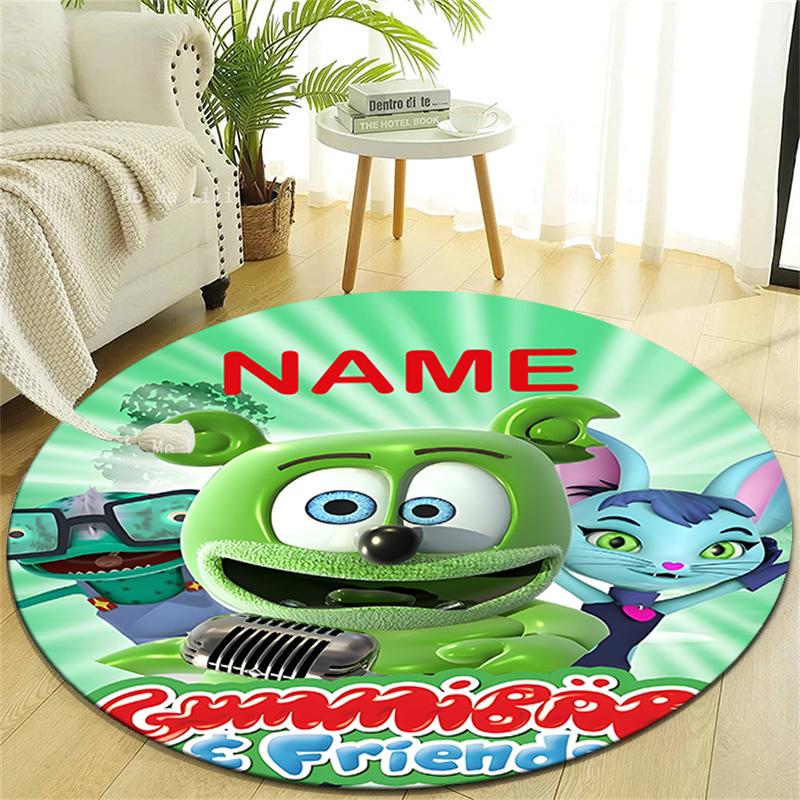 Personalized Gummibar friends Round Chair Office Rug - Perfect for Mat, Office Chair & More - Ideal Gift for Birthdays and Holidays
