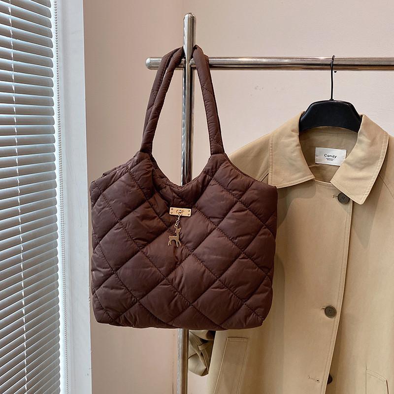 Fashionable Large Capacity Tote Bag For Women In Black Coffee And Khaki Colors Perfect For Casual Street Style