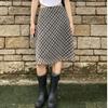 Korea Chic Spring French Retro Skirt Women High Waist Plaid Mid-Length Skirt Female Casual Vintage Designer Y2k Skirt 2024 New