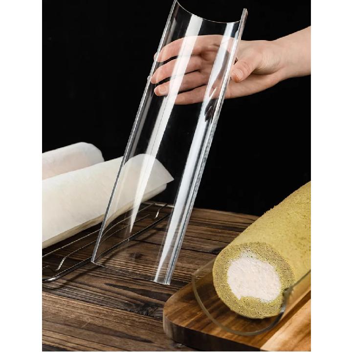 Zackoo 30cm Cake Roll Shaping U-shaped Mold Thickened Transparent Acrylic Swiss Roll Refrigerated Retainer Pastry Baking Tool