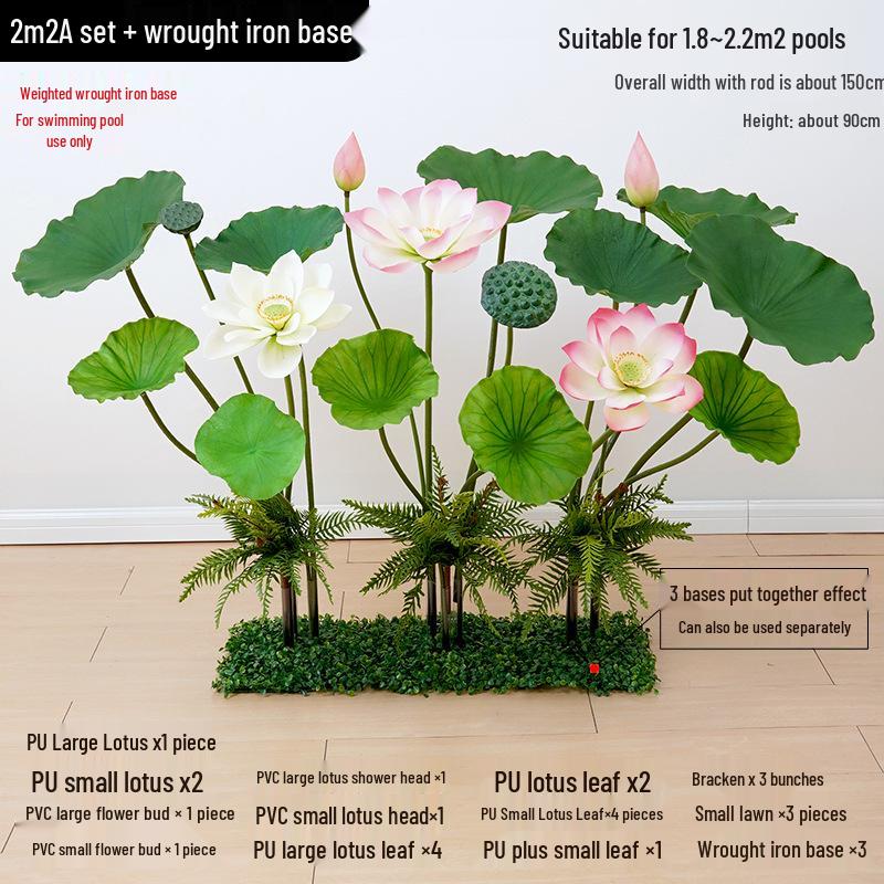 Artificial Lotus Leaf Pond Scenery Props with Stem for Stage and Landscape Photography