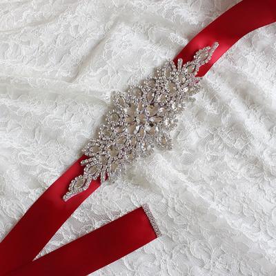 Ceinture en cristal satiné pour mariée, accessoires de mariage, ceinture pour robe de mariée, ceinture en ruban, ceinture pour robes de soirée, ceinture en strass
