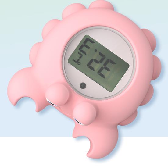 Kinder-Badethermometer, Cartoon-Ente/Krabbe/Wal/Oktopus-Form, Wassertemperatur-Messwerkzeug, präzise Messung, wasserdichtes Thermometer für die Dusche