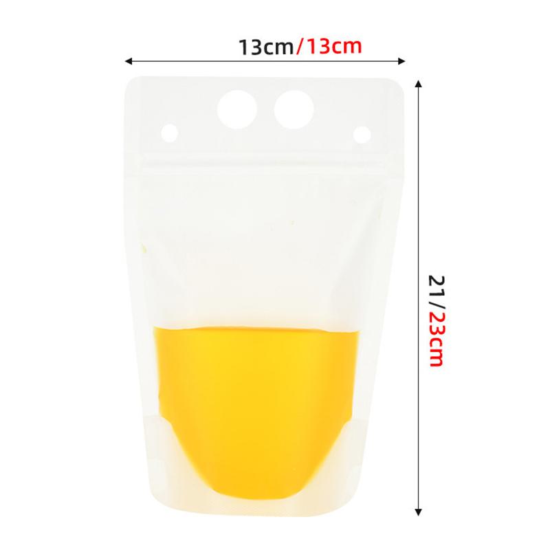 Handheld Beverage Packaging Self-Supporting Bag Disposable Frosted Liquid Juice Self Sealing And Cold Beverage Bag