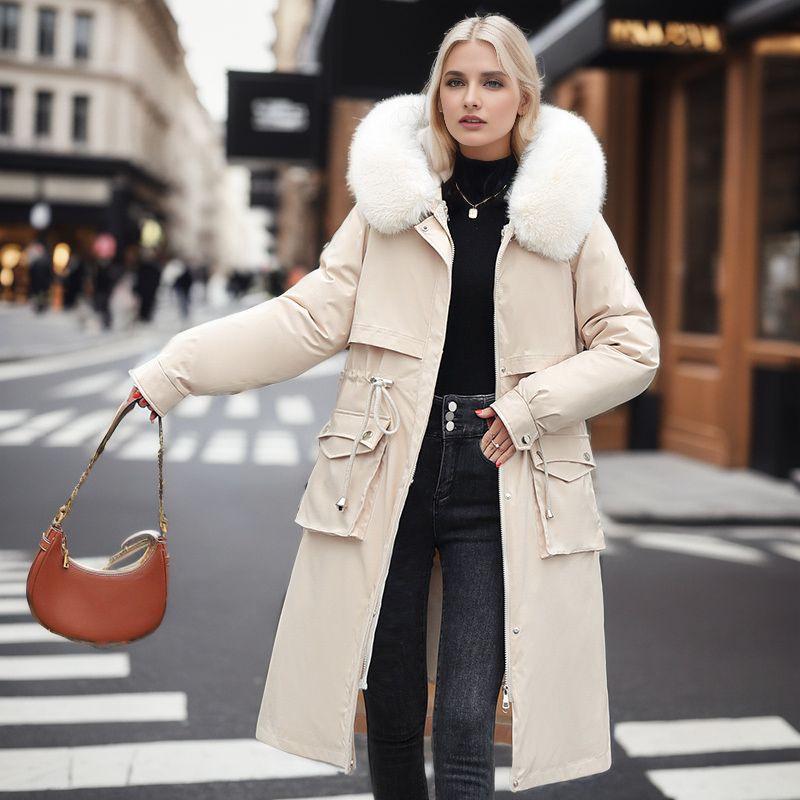 Live Gall Women's Winter Padded Coat - Removable, Three-in-One Long Over-the-Knee Thickened Cotton Outerwear