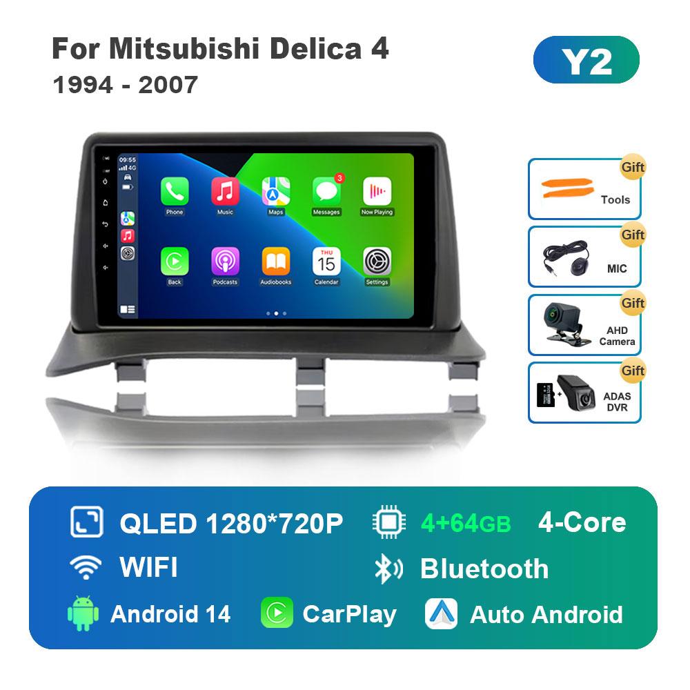 For Mitsubishi Delica 4 1994 - 2007 Car Android 14 Intelligent System DSP Stereo 4G Navi GPS WiFi IPS Touch Screen Bluetooth