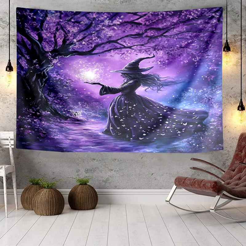 Witchcraft In The Moonlight Tapestry Room Decoration Wall Hanging for Living Room Bedroom, dormitory, Birthday and Christmas gifts