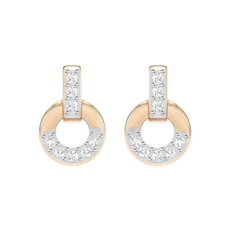 Swarovski Circle Series Fashionable Earrings Rose Gold 5350653
