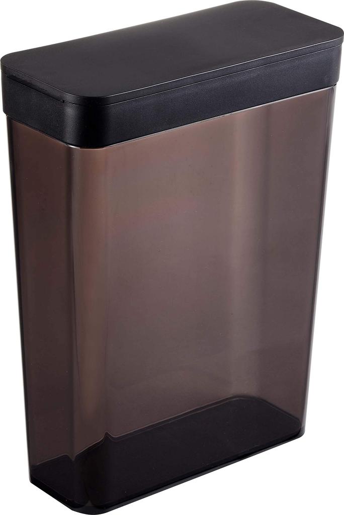 Yamazaki Jitsugyo 4953 Dry Food Sliding Cereal Storage Container Stocker, Black, Approx. W18.7XD8.5XH24.5cm, Tower, Opening, Holder,