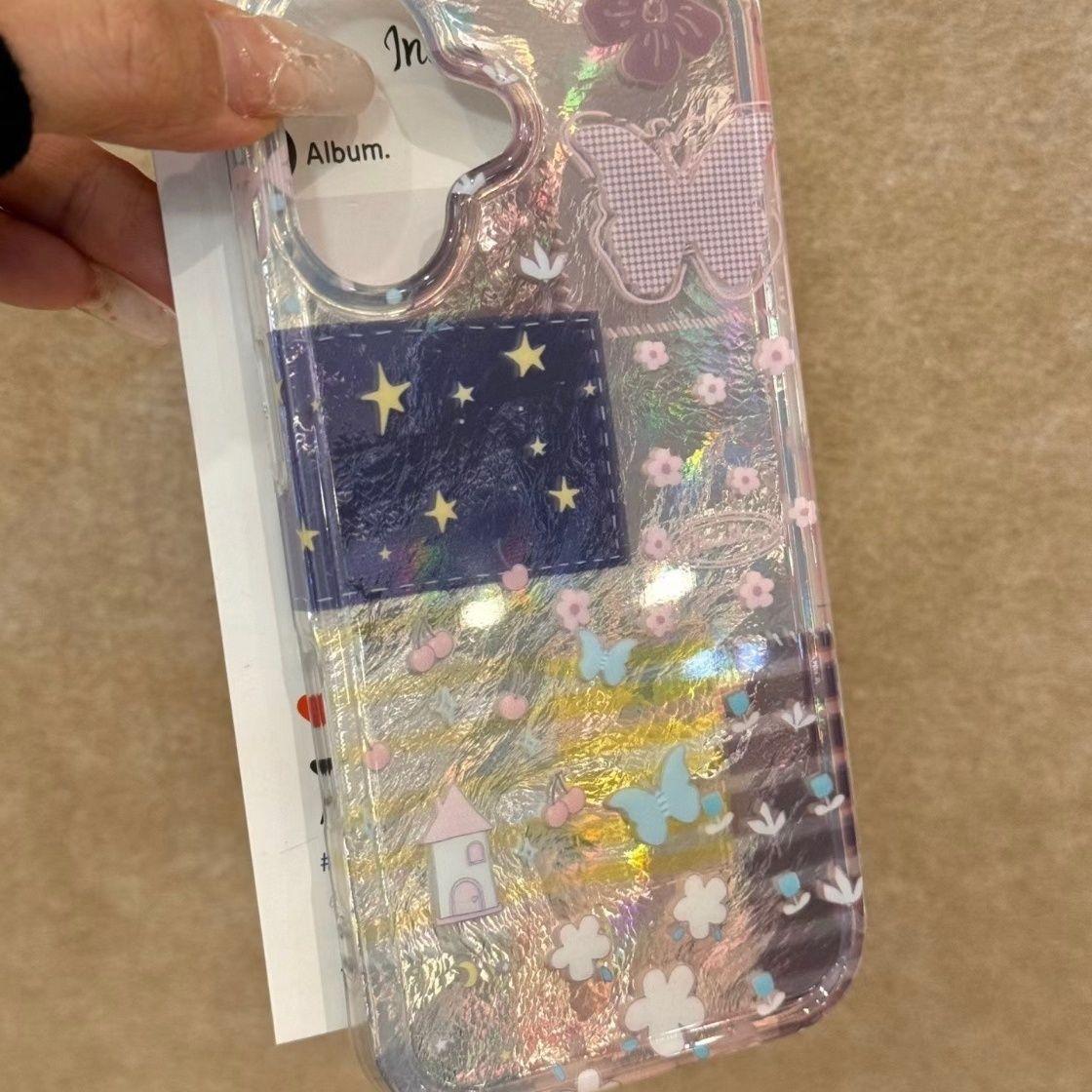 

Розовый цветочный чехол с бабочкой для телефона Apple iPhone 16ProMax - силиконовый противоударный корейский лоскутный креативный чехол для iPhone 16/15/14/13/12/11/Pro/Plus iPhone16Pro