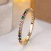 Cute Female Small Rainbow Round Zircon Stone Ring Trendy Silver Color Bride Wedding Jewelry Gift for Women