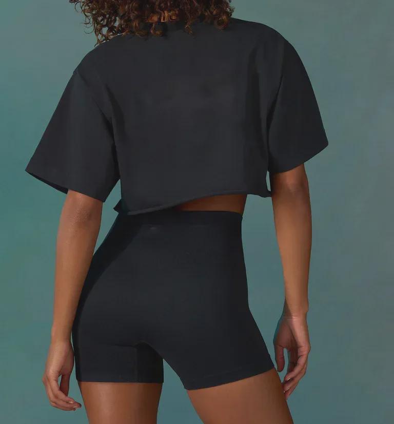 Europäische & Amerikanische 2025 Damen Outdoor Laufen Locker Sitzende Kurzarm Fitness Tops