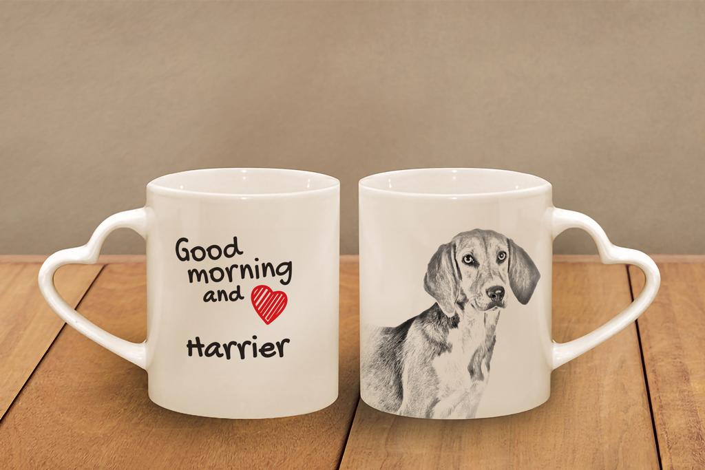 Harrier - cup with a dog, adorable cup with a heart-shaped handle, universal gift from the Art-Dog brand