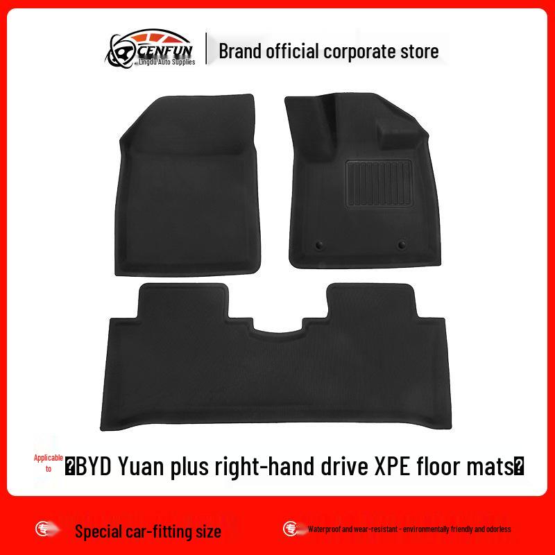 BYD Dolphin Yuan Plus RHD XPE Waterproof Floor and Trunk Mats, Wear-Resistant Backrest Pad