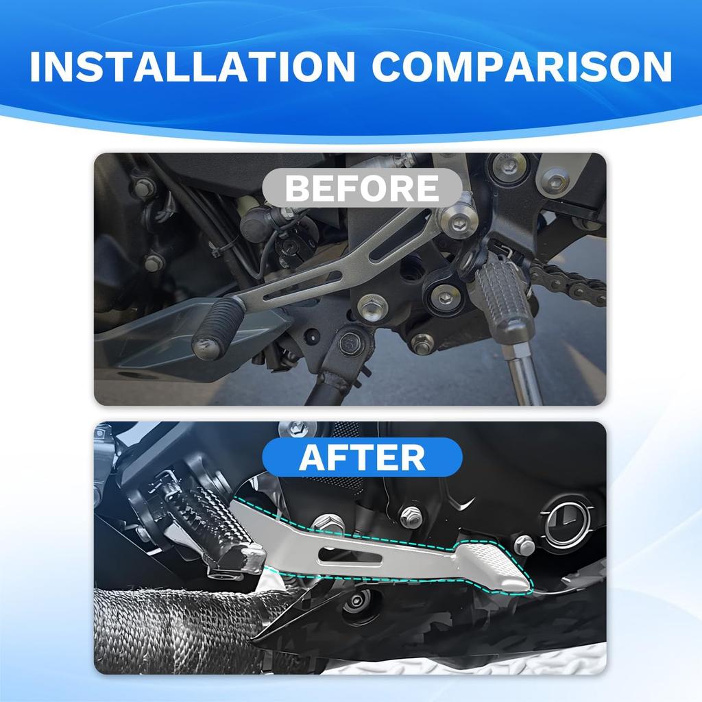 Rear Brake Lever for 2018-2025 Ninja 400, Ninja 500, Z400, Z500, Ninja e-1 ABS, Motorcycle Foot Pedal Accessories Replacement (Silver)