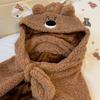 2024 Cute Cartoon Bear Hooded Shawl Blanket - Cozy and Thick for Women
