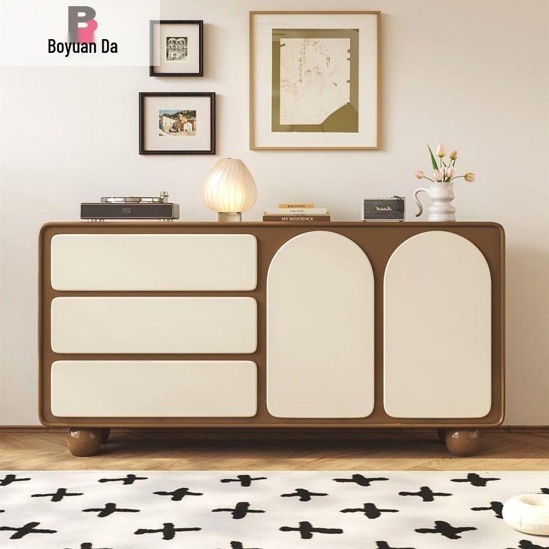 Solid Wood Five-Drawer Cabinet: Bedroom & Living Room Storage Solution