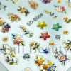 Nail Art Stickers Ins Relief Three-dimensional 5D Summer Oil Painting Small Flower Flower Adhesive Nail Stickers