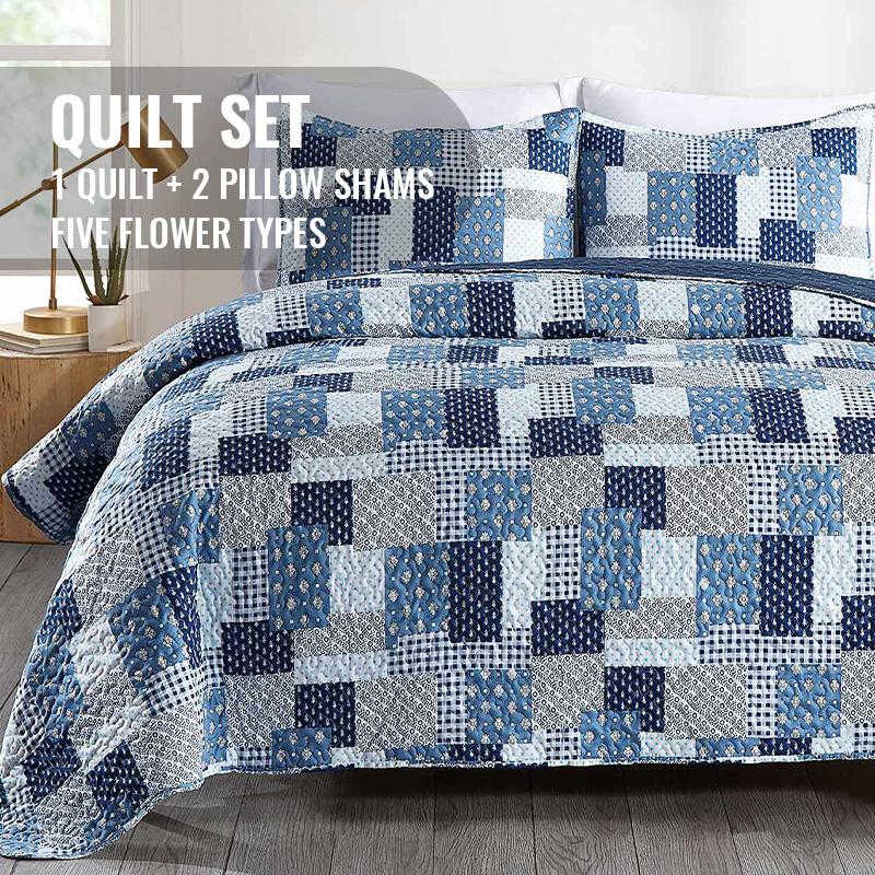 2/3 Piece Piece Printing Quilt Bedding Set, Lightweight Soft Quilt Bedspread Coverlet with Pillow Shams