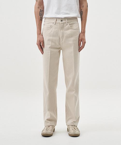 ERRORS EXCEPTED S005 Straight Denim Pants (Ecru)