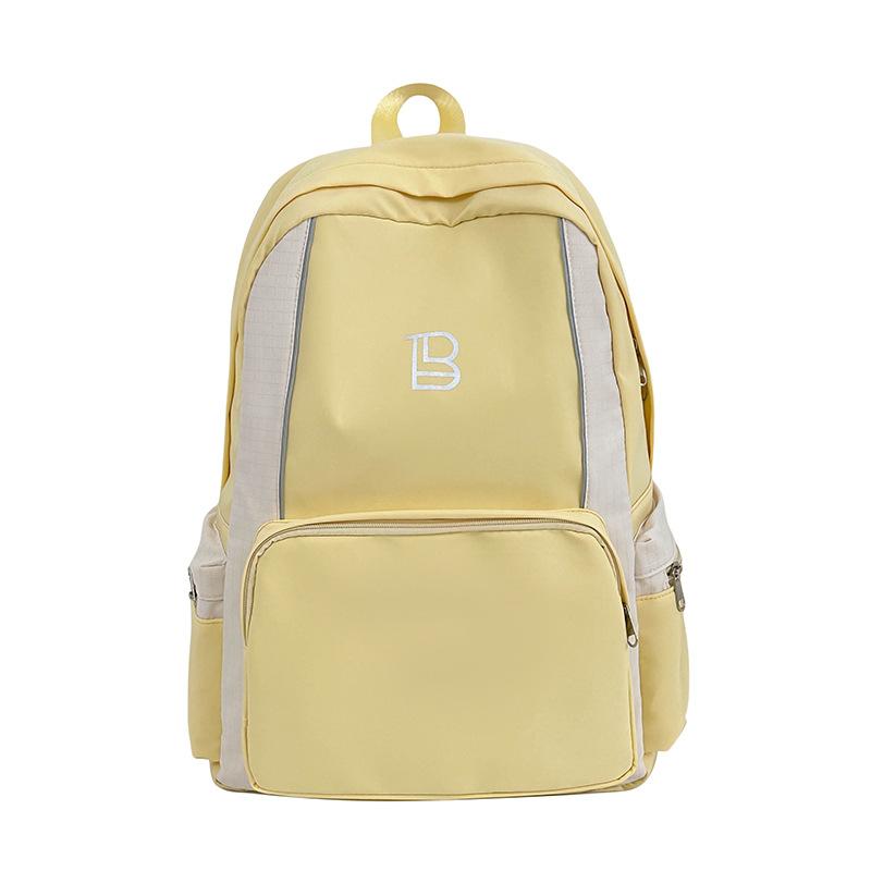 

Новый школьный рюкзак, контрастные цвета для мальчиков и девочек, студенческий рюкзак большой вместимости, популярный рюкзак для путешествий для студентов колледжа, модный тренд жёлтый