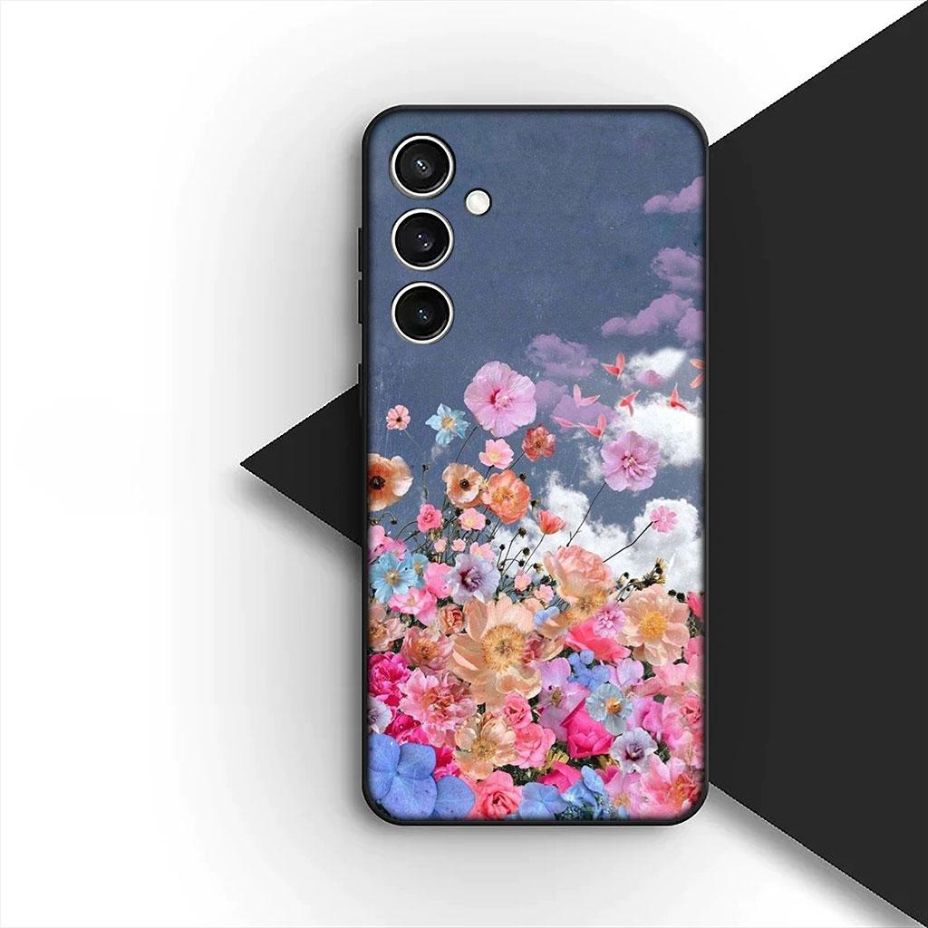 Cover Red Rose Flower Elegant Bloom Pink Peony Phone Case for Samsung Galaxy S25 S24 S23 FE Ultra Plus S7 Edge S25+ S23+ A56 5G