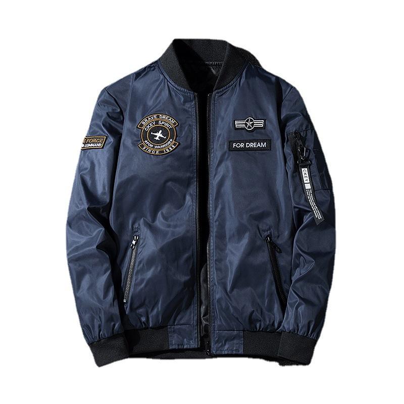 Autumn and Winter Men's Air Force Pilot Jacket Men's Embroidered Baseball Uniform Loose Workwear Large Size Trendy Jacket