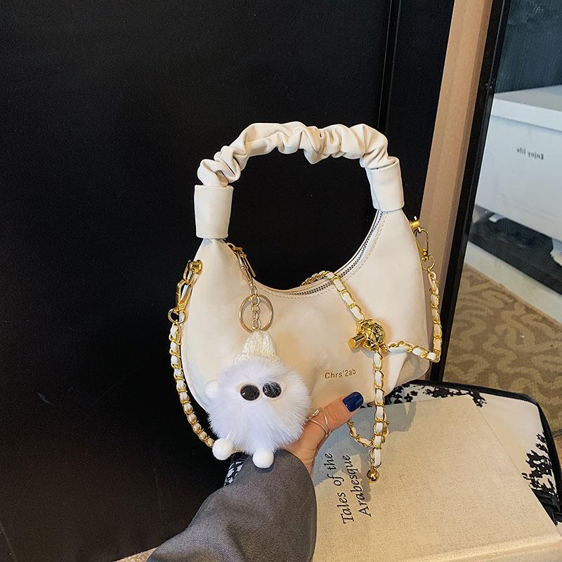 Niche Design Bag Women's Spring Summer 2025 New Fashion Chain Shoulder Messenger Bag Pleated Portable Dumpling Bag