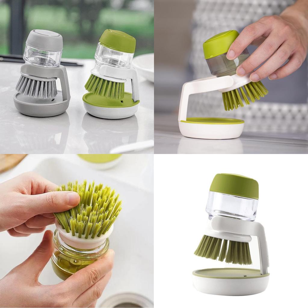 Kitchen Cleaning Brush With Automatic Liquid Dispenser For Home Use