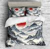 Mountain River Soft Duvet Cover Set Quen Sized Dimensions,Retro Adventure Theme Warm Comforter Cover Nature Scenery Beding Set Young Boys Young Girls