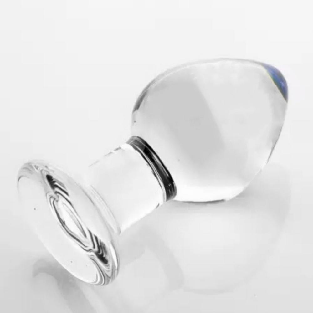Blue Tip Clear Tapered End Crystal Glass Quantity Plug