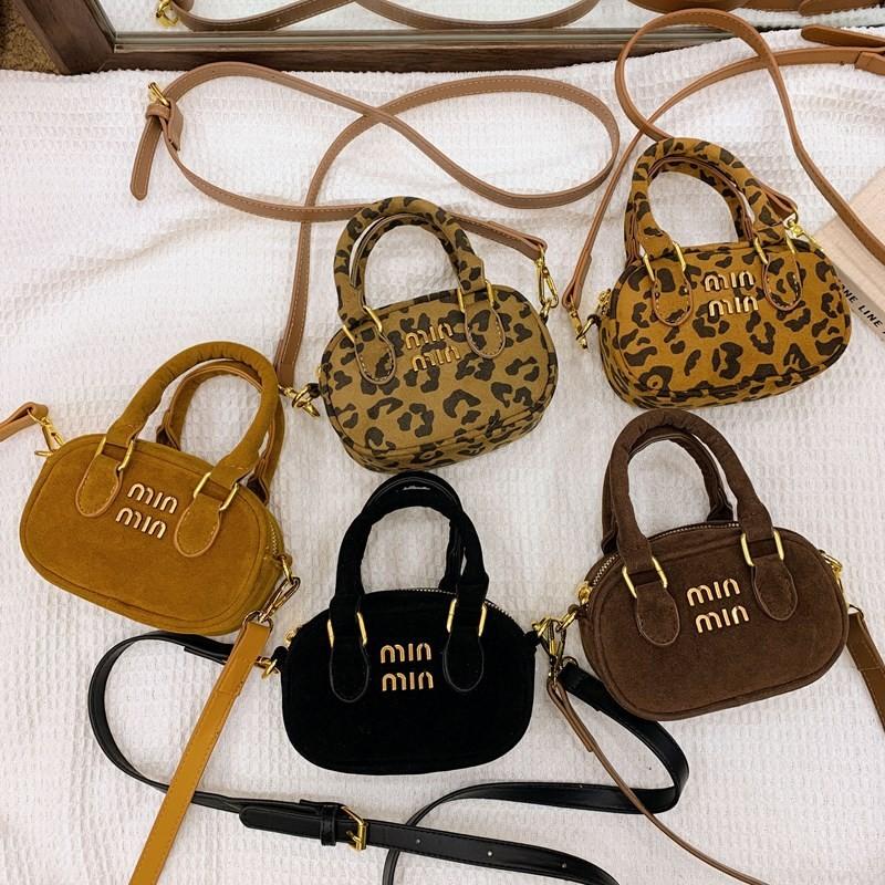 Leopard Retro Print Children Shoulder Crossbody Bag Suitable For Daily Wear