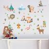 Cartoon Animal Wall Stickers Set, Removable Self-Adhesive Decals for Kids Room Nursery Kindergarten Wall Decor