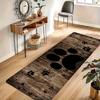1Pcs Vintage Wood Plank Animal Track Non-Slip Washable Area Rug Runner for Entryway, Living Room, Bedroom & Patio