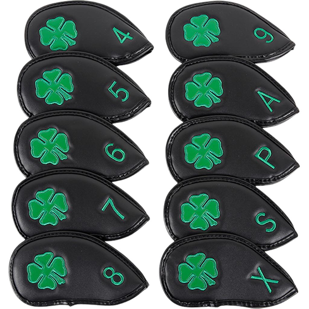 10Pcs PU Leather Golf Iron Club Head Cover Wedges Iron Club Protective Headcover Putter Protector Golf Supplies