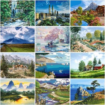 Fai da te 5D pittura diamante lago diamante ricamo paesaggio pieno rotondo trapano strass arte parete arredamento casa regalo